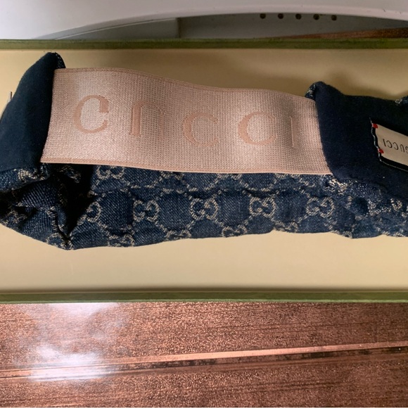 Gucci Indigo GG Denim Headband - Picture 2 of 4